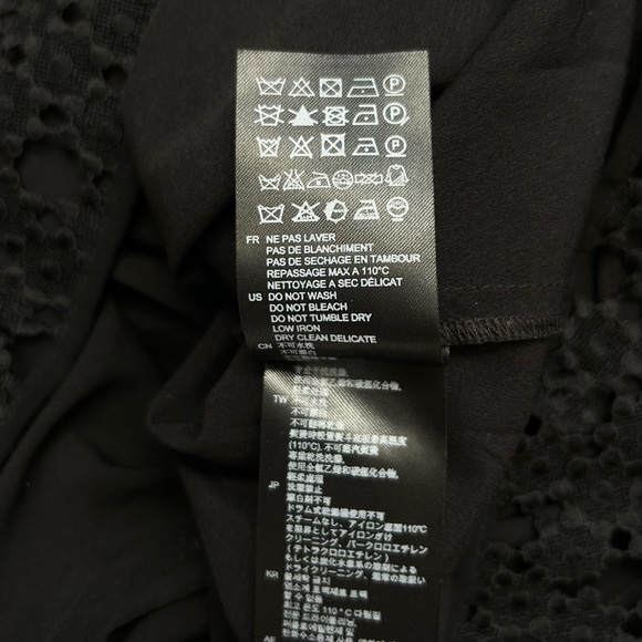 Sandro Jannie Lace A-Line Mini Dress Black Cap Flutter Sleeve Mini Size 38 - Picture 16 of 16